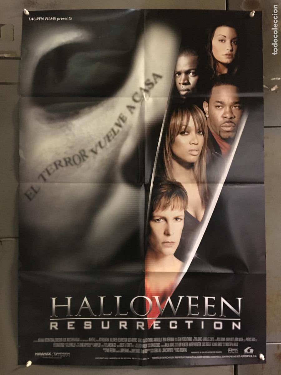Cine: AFB12 HALLOWEEN 8 RESURRECTION JAMIE LEE CURTIS POSTER ORIGINAL 70X100 ESTRENO h0