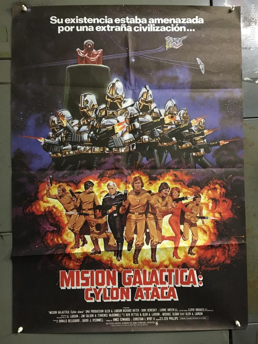 Cine: AEN81 MISION GALACTICA CYLON ATACA TV SERIES POSTER ORIGINAL 70X100 ESTRENO h3
