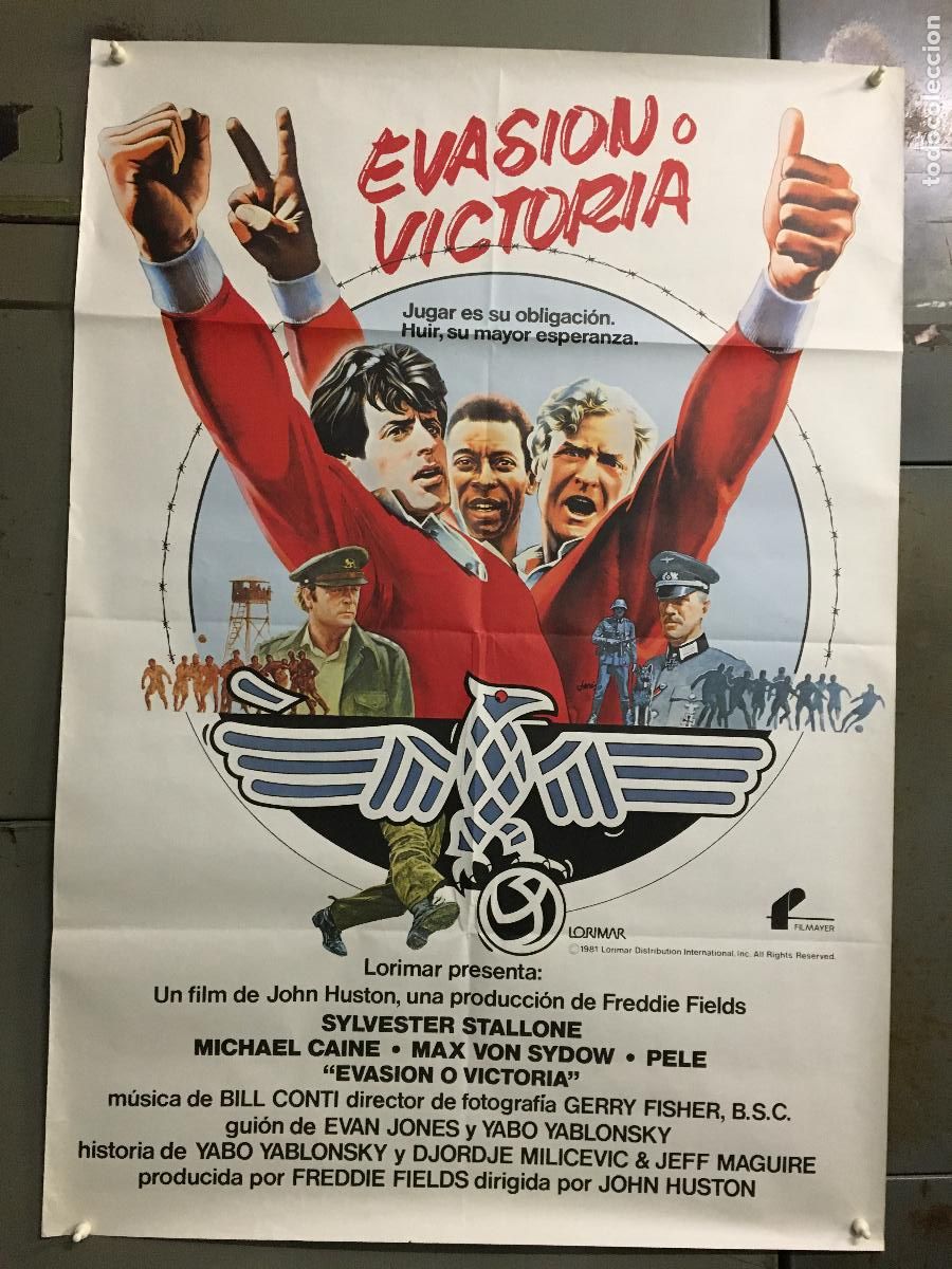Cine: AEO62 EVASION O VICTORIA PELE MICHAEL CAINE FUTBOL POSTER ORIGINAL 70X100 ESTRENO h1