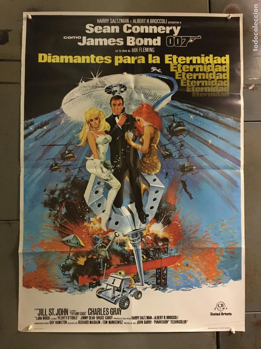 Cine: AEN87 DIAMANTES PARA LA ETERNIDAD JAMES BOND 007 CONNERY POSTER ORIGINAL 70X100 ESPA&Ntilde;OL h4