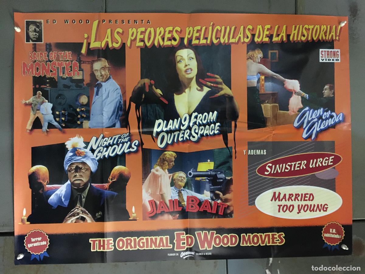Cine: AEO30 LAS PEORES PELICULAS DE LA HISTORIA ED WOOD POSTER ORIGINAL VIDEO 64x88 h3