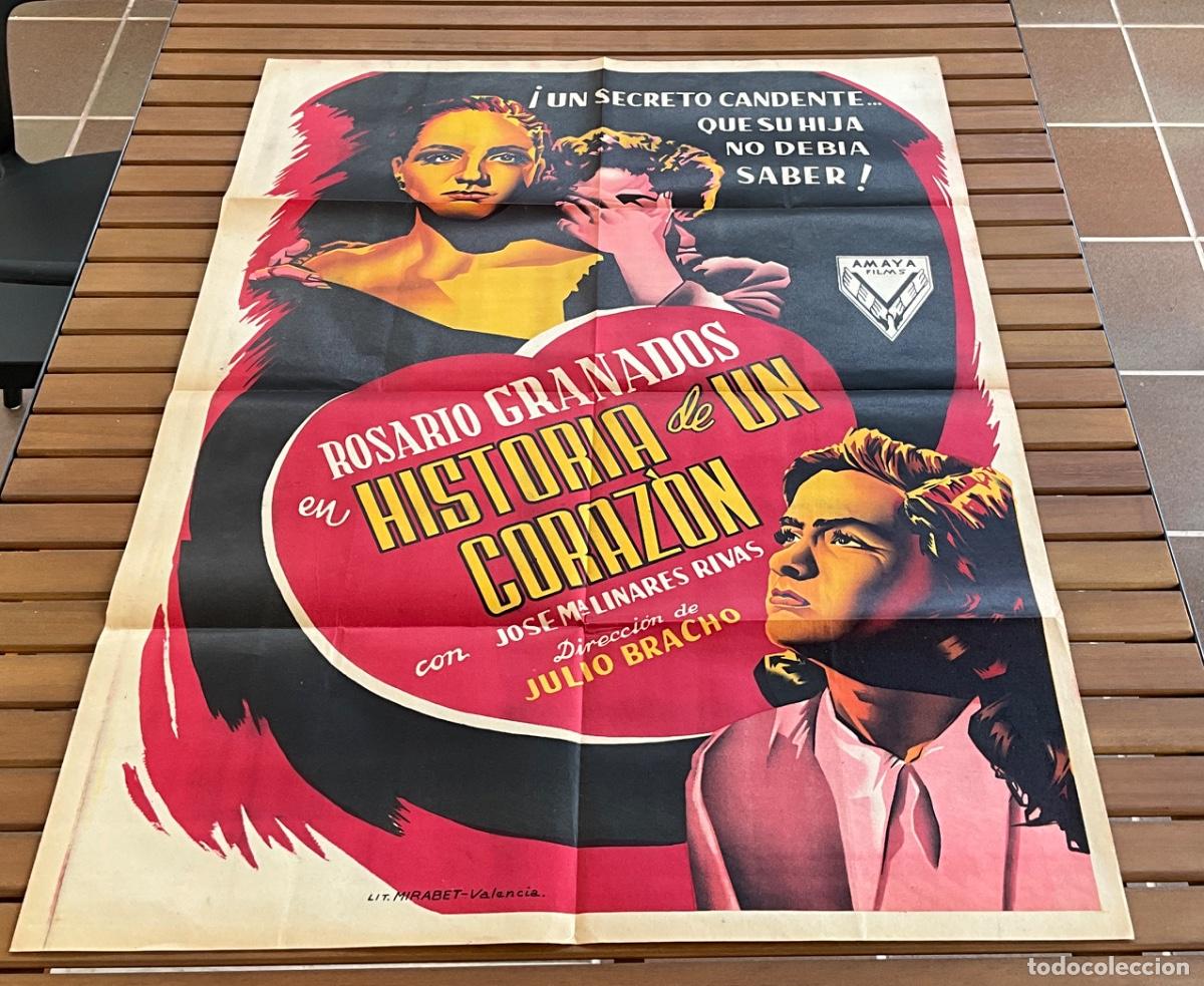 Cine: CARTEL DE CINE ORIGINAL - HISTORIA DE UN CORAZ&Oacute;N - ROSARIO GRANADOS - LIT.MIRAVET VALENCIA - REF 1