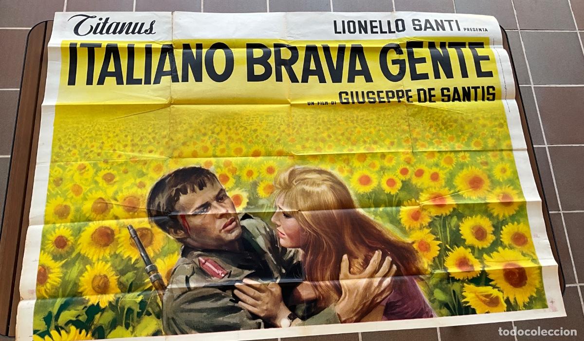 Cine: CARTEL DE CINE ORIGINAL - ITALIANO BRAVA GENTE - GIUSEPPE DE SANTIS - TITANUS LIONELLO SANTI - REF 3