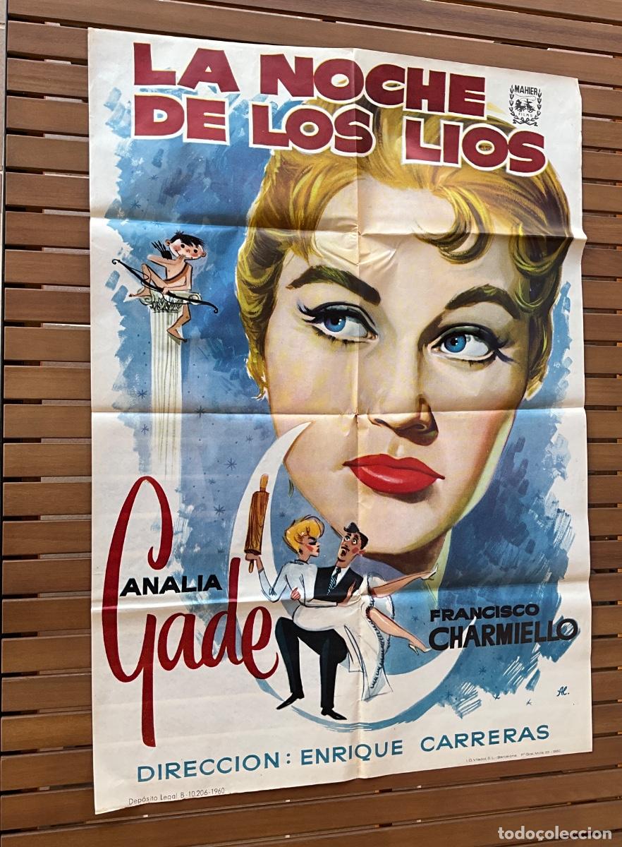 Cine: CARTEL DE CINE ORIGINAL - LA NOCHE DE LOS L&Iacute;OS - ANAL&Iacute;A GADE - LIT. I.G. VILADOT, S.L. - REF 10