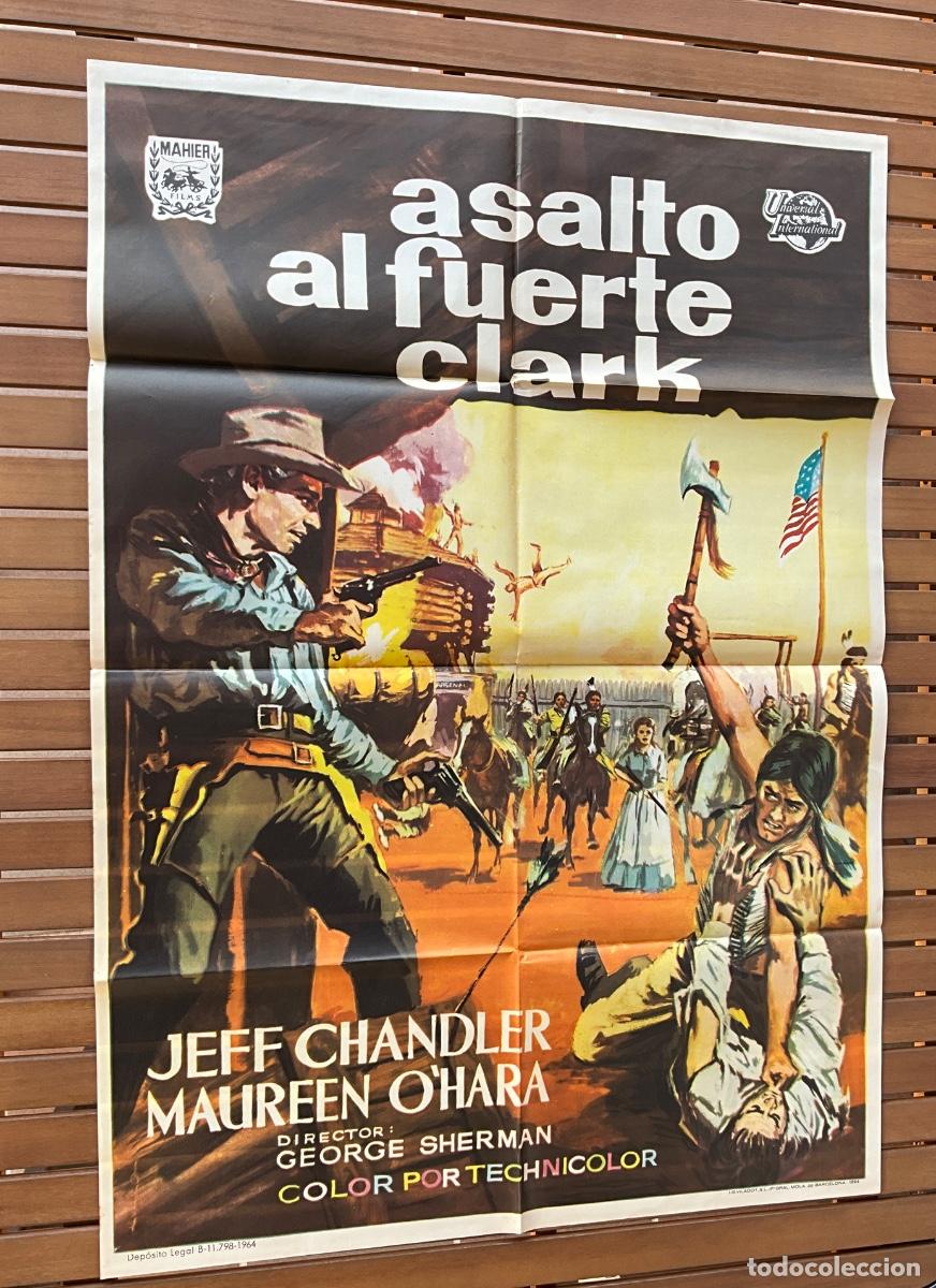 Cine: CARTEL DE CINE ORIGINAL- ASALTO AL FUERTE CLARK - JEFF CHANDLER - LIT.I.G.VILADOT 1964 .-REF 20