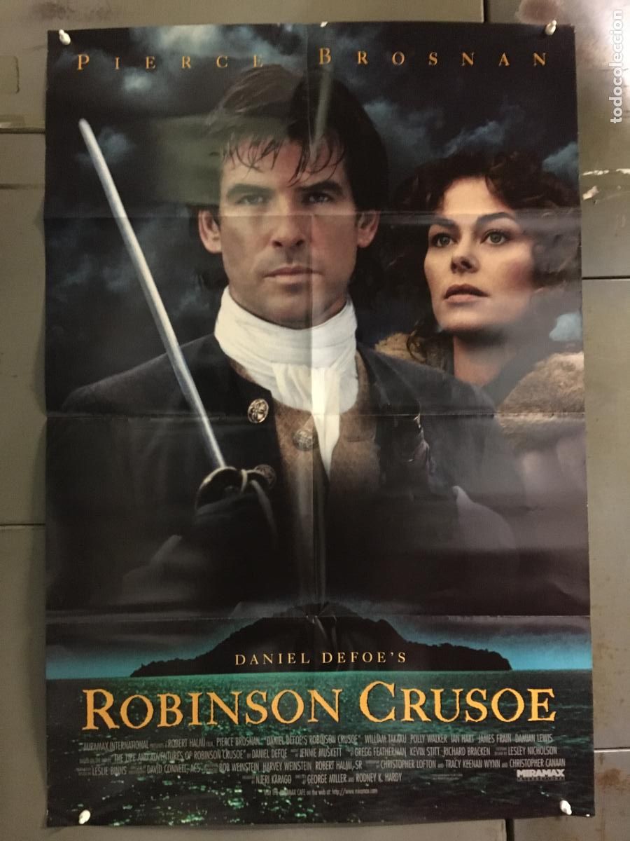 Cinema: AFB18 ROBINSON CRUSOE PIERCE BROSNAN POSTER ORIGINAL ESTRENO 70X100 h0