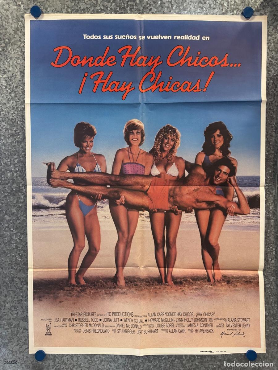 Cine: Donde hay chicos hay chicas, Lisa Hartman, Wendy Schaal, A&ntilde;o 1984, POSTER ORIGINAL