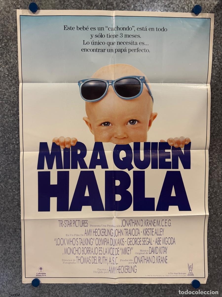 Cine: Mira quien habla, Kristie Alley, John Travolta, A&ntilde;o 1989, POSTER ORIGINAL