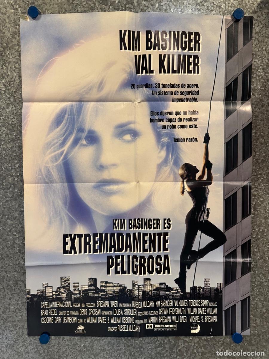 Cine: Extremadamente peligrosa, Kim Basinger, Val Kilmer, A&ntilde;o 1993, POSTER ORIGINAL