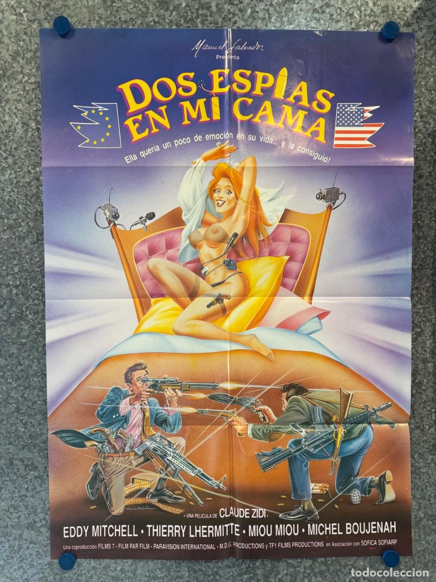 Cine: Dos espias en mi cama, Eddy Mitchell, Thierry Lhermitte, A&ntilde;o 1991, POSTER ORIGINAL