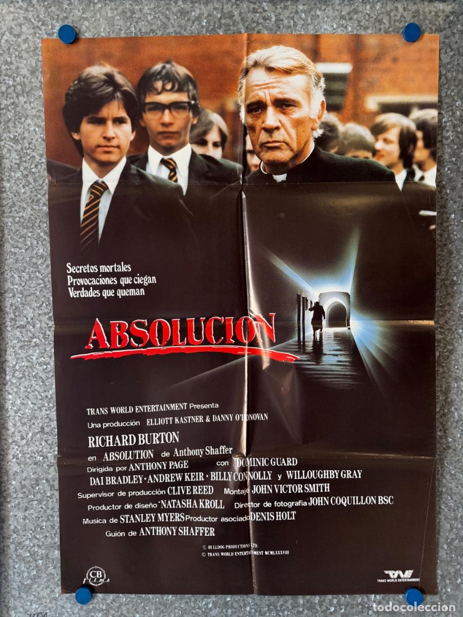 Cine: Absolucion, Richard Burton, Dominic Guard, A&ntilde;o 1978, POSTER ORIGINAL