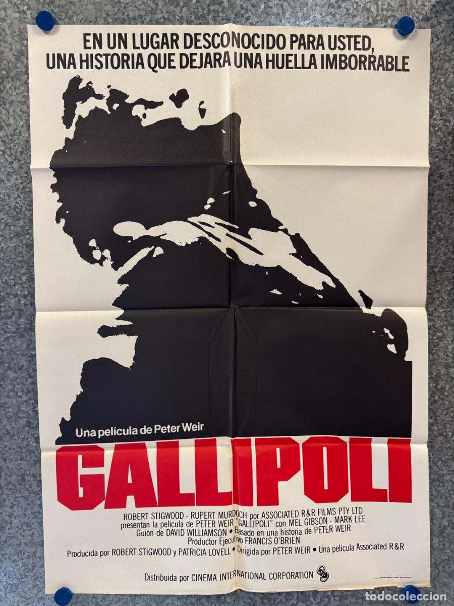Cine: Gallipoli, Mel Gibson, Mark Lee, A&ntilde;o 1981, POSTER ORIGINAL