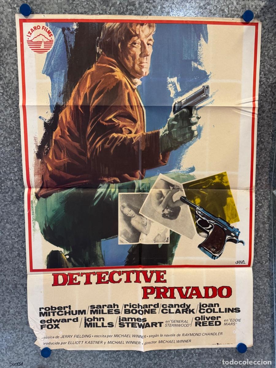 Cine: Detective privado, Robert Mitchum, James Stewart, A&ntilde;o 1978, POSTER ORIGINAL