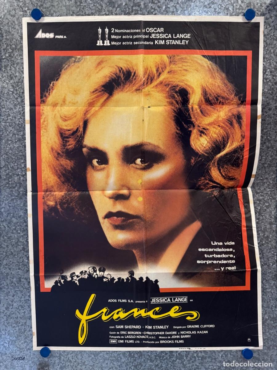 Cine: Frances, Jessica Lange, Frances Farmer, A&ntilde;o 1982, POSTER ORIGINAL