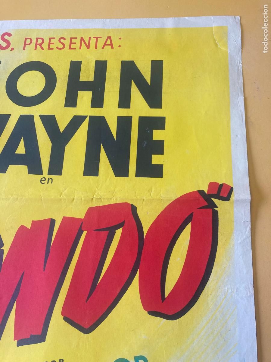 Cine: POSTER ORIGINAL, HONDO - JOHN WAYNE, SOLIG&Oacute; - Foto 4