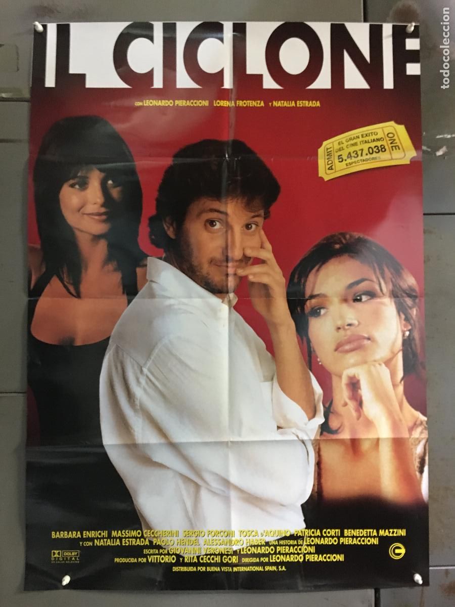 Kino: AFB22 IL CICLONE LEONARDO PIERACCIONI NATALIA ESTRADA POSTER ORIGINAL ESTRENO 70X100 h0