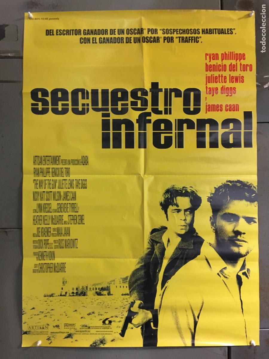 Cine: AFB30 SECUESTRO INFERNAL RYAN PHILLIPPE BENICIO DEL TORO POSTER ORIGINAL 70X100 ESTRENO h0
