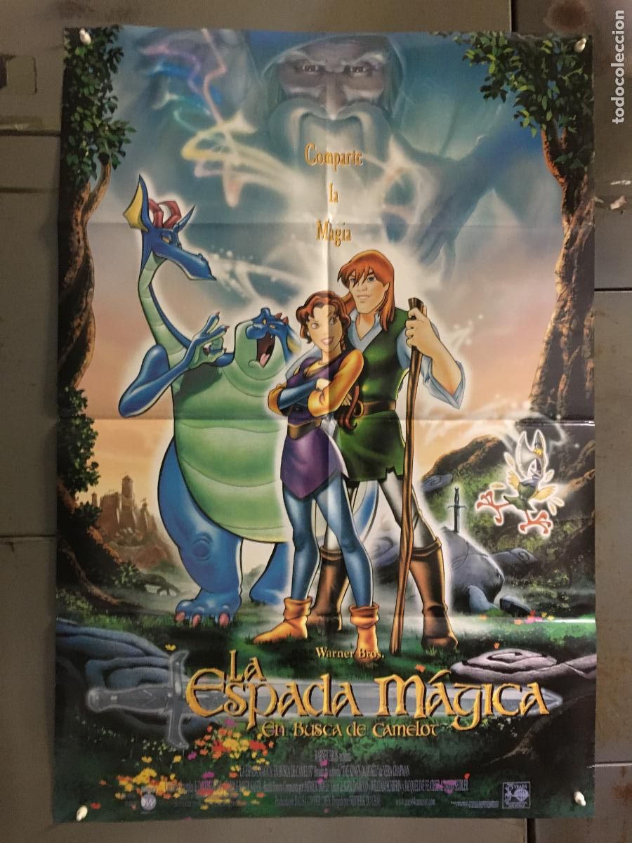 Cine: AFB38 LA ESPADA MAGICA EN BUSCA DE CAMELOT ANIMACION POSTER ORIGINAL 70X100 ESTRENO h0