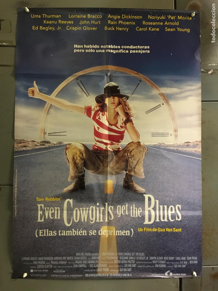 Cine: AFB39 EVEN COWGIRLS GET THE BLUES GUS VAN SANT UMA THURMAN POSTER ORIGINAL 70X100 ESTRENO h1