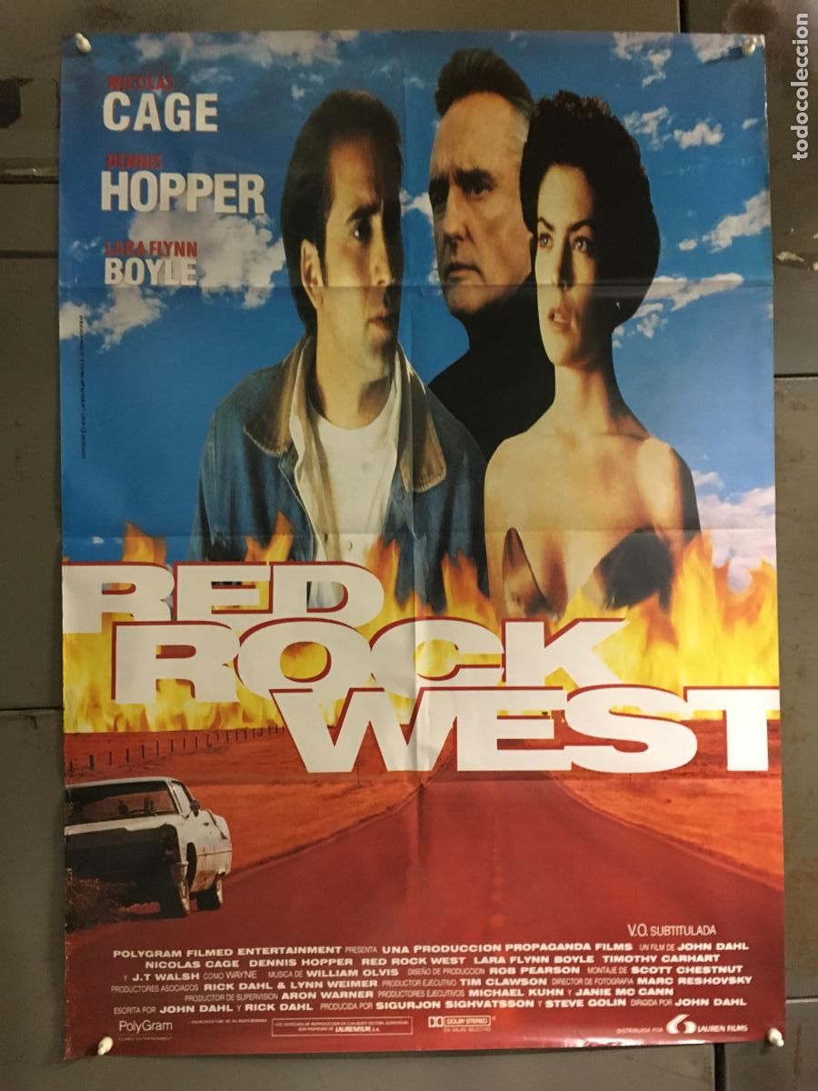 Cine: AFB40 RED ROCK WEST NICOLAS CAGE LARA FLYNN BOYLE DENNIS HOPPER POSTER ORIGINAL 70X100 ESTRENO h1