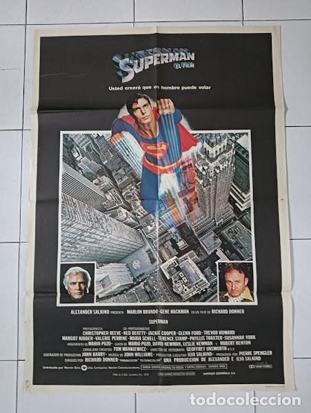 Cine: VKD 2144 SUPERMAN EL FILM CHRISTOPHER REEVE RICHARD DONNER POSTER ORIGINAL 70X100 ESTRENO