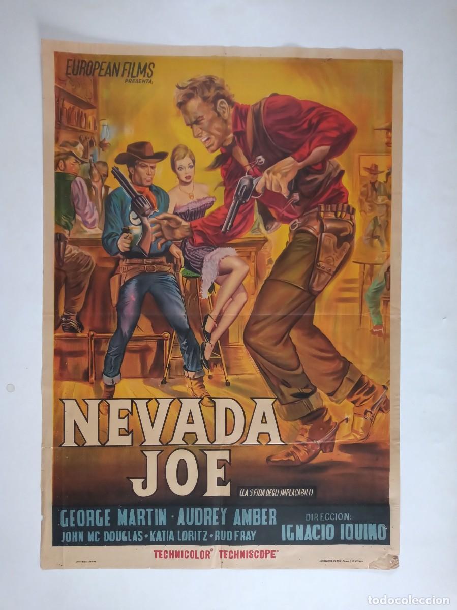 Cine: OESTE NEVADA JOE (1965) cartel argentino 110x75 litografico Ignacio F. Iquino George Martin western