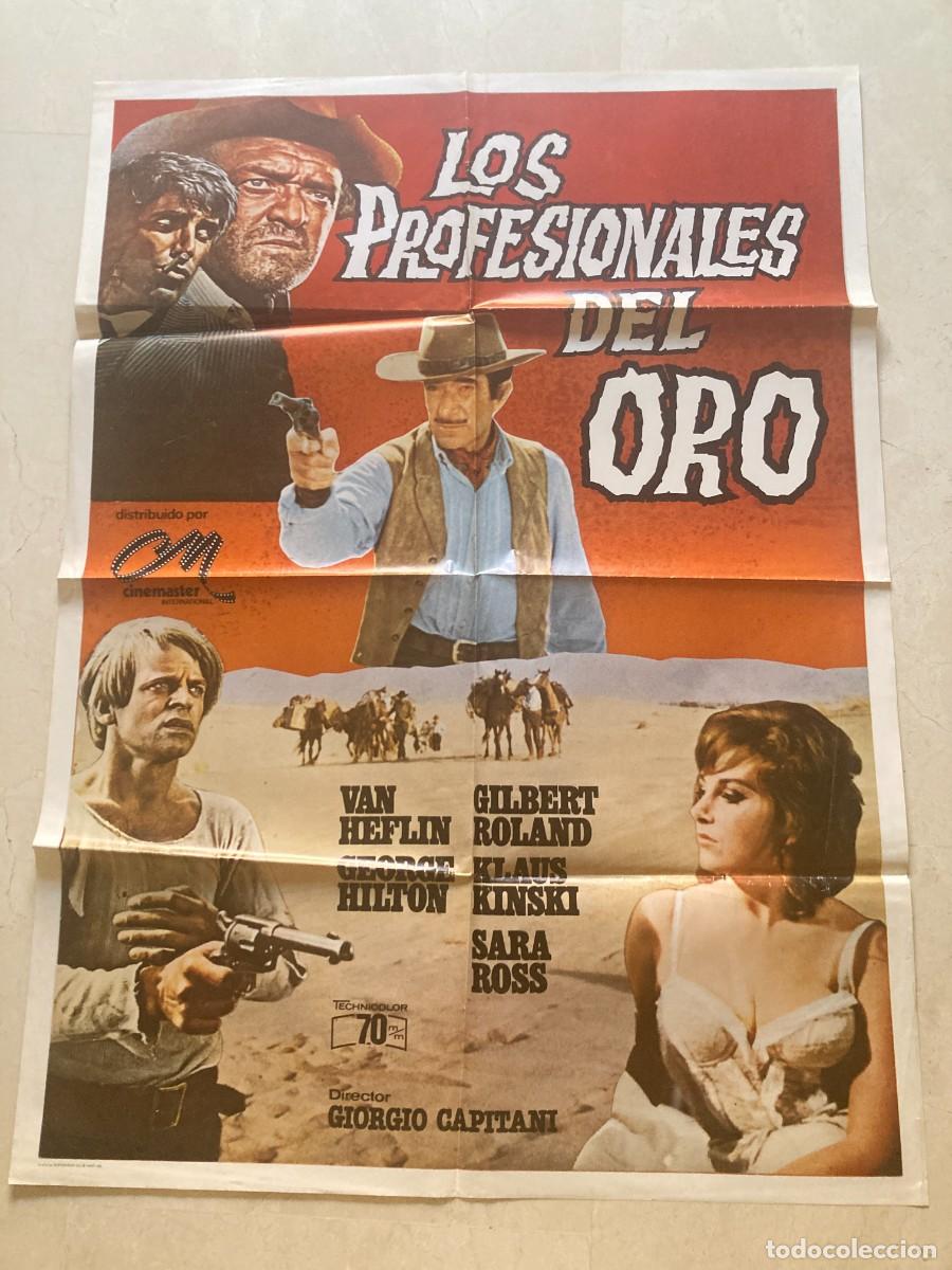 Cine: Cartel cine original LOS PROFESIONALES DEL ORO (1968) 70x100 / Klaus Kinski - George Hilton