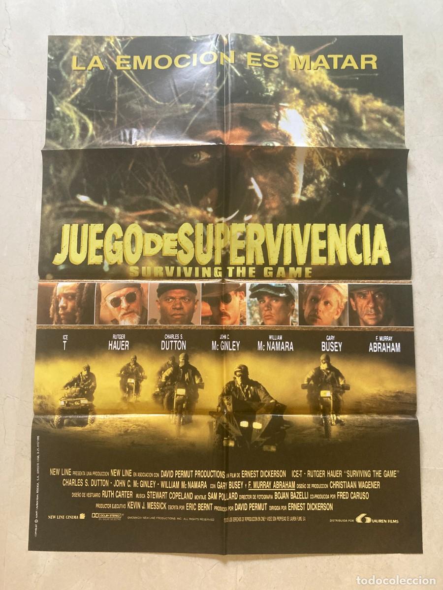 Cine: Cartel cine original JUEGO DE SUPERVIVENCIA (1994) 70x100 / Charles S. Dutton - Gary Busey