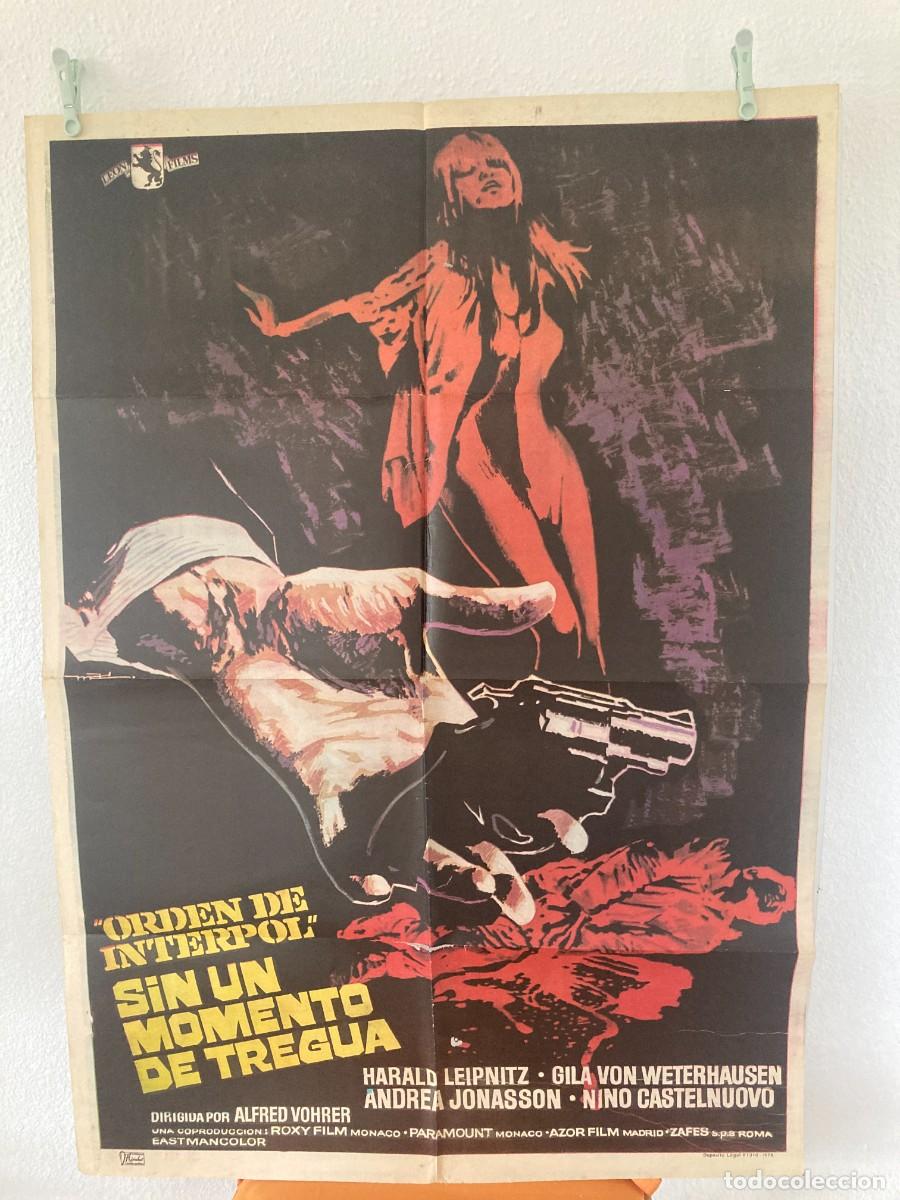 Cine: Cartel cine original ORDEN DE INTERPOL SIN MOMENTO DE TREGUA (1973) 70x100 / Alfred Vohrer / MAC