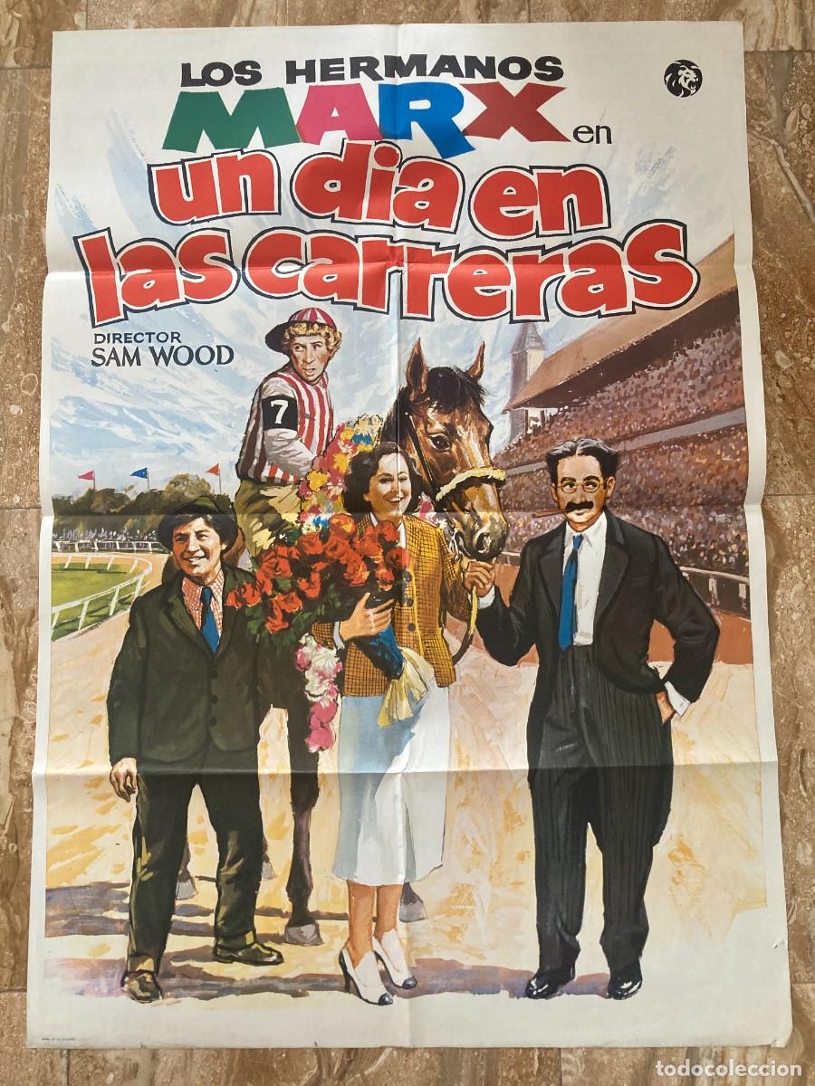 Cine: Cartel cine original UN DIA EN LAS CARRERAS (1937) 70x100 / Hermanos Marx