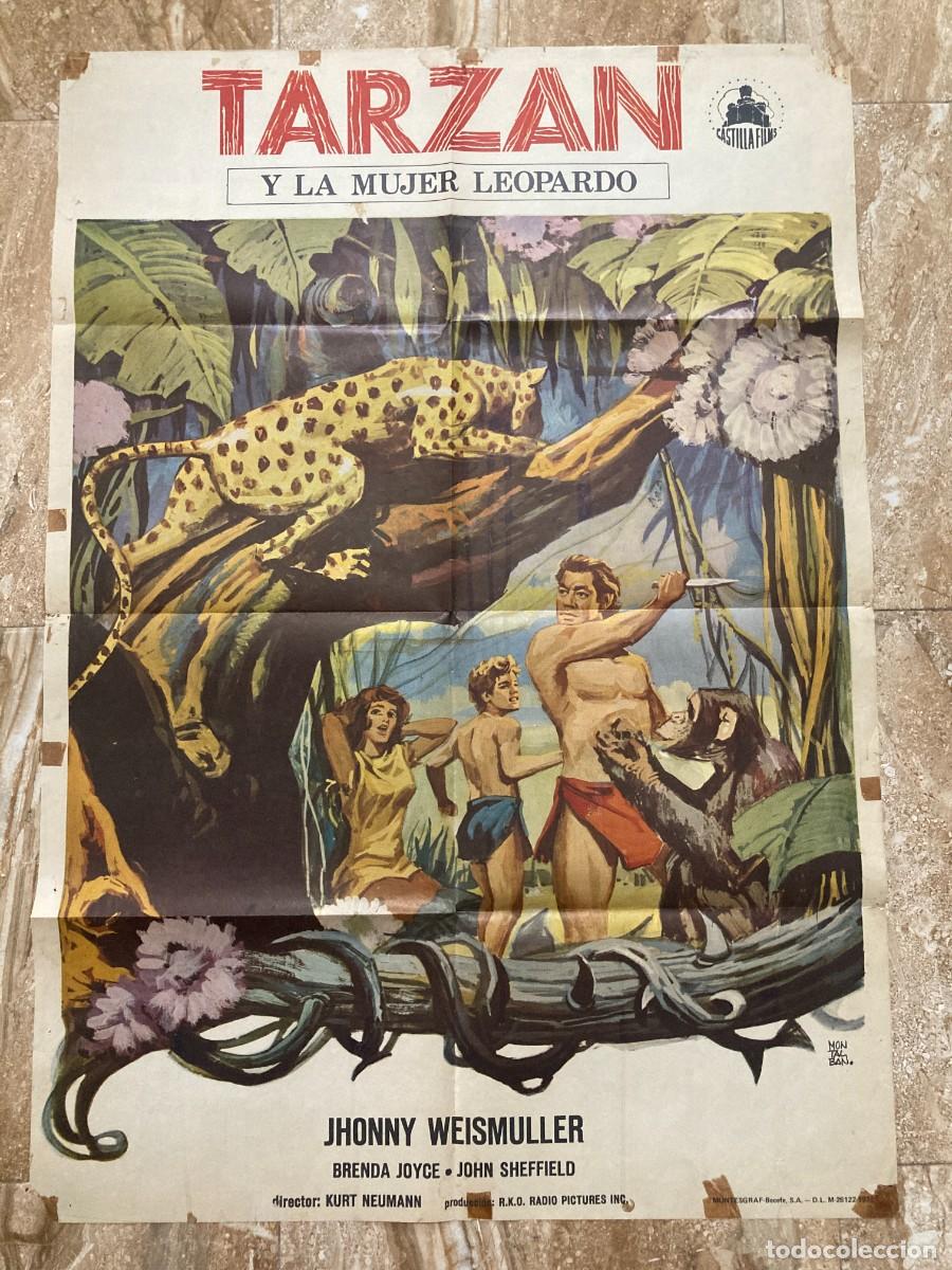 Cine: Cartel cine original TARZAN Y LA MUJER LEOPARDO (1946) 70x100 / Johnny Weissmuller - Brenda Joyce