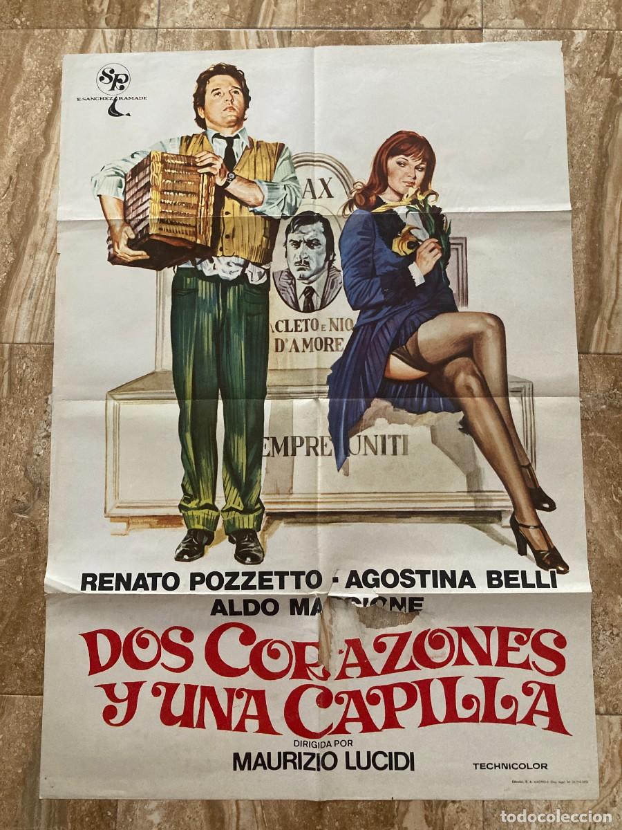 Cine: Cartel cine original DOS CORAZONES Y UNA CAPILLA (1976) 70x100 / Agostina Belli