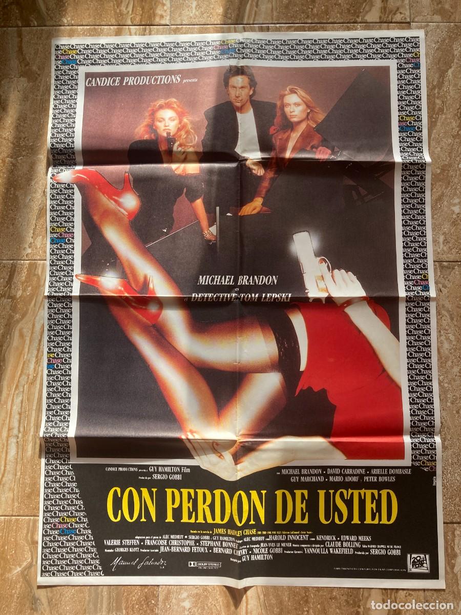 Cine: Cartel cine original CON PERDON DE USTED (1989) 70x100 / Guy Hamilton - David Carradine