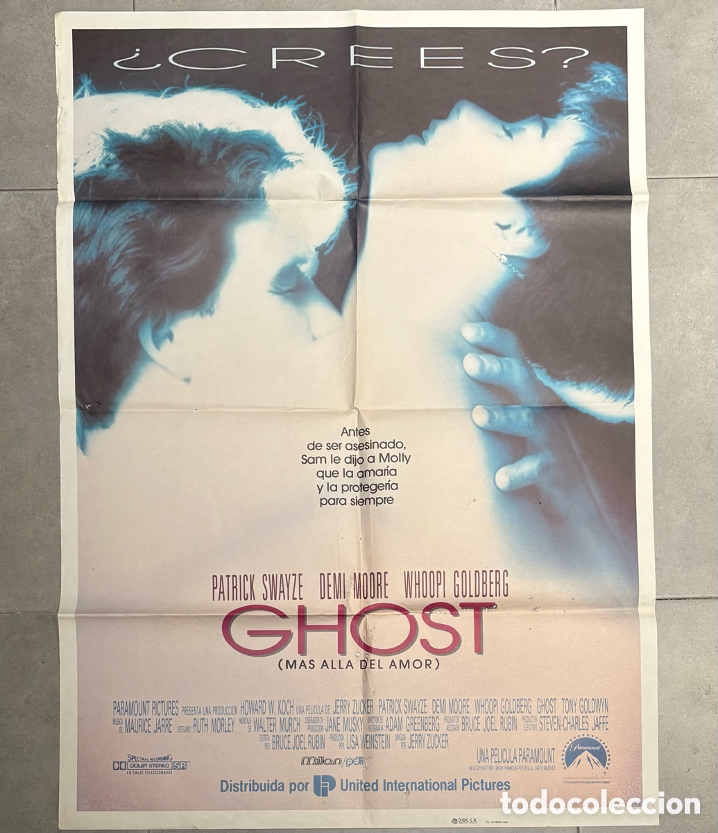 Cine: Cartel pel&iacute;cula Ghost, m&aacute;s all&aacute; del amor con Patrick Swayze, Demi Moore, Whoopi Goldberg, Phil Leeds