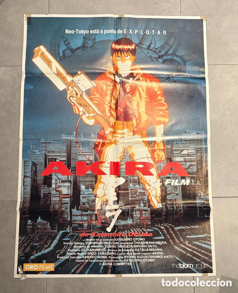 Cine: Cartel original de estreno pel&iacute;cula Akira de Katsuhiro Ōtomo (1988) de 100x70