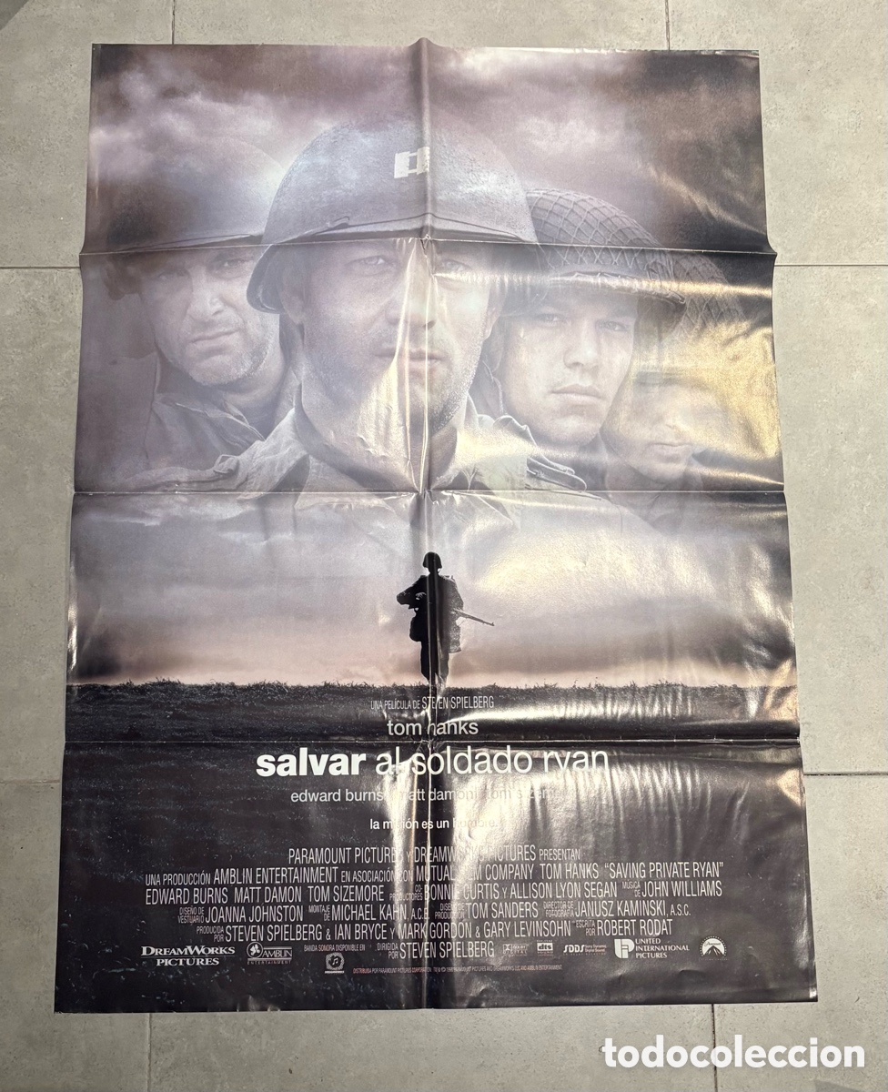 Cine: Cartel pel&iacute;cula Salvar al soldado Ryan (Saving private Ryan) con Tom Hanks, Matt Damon, Tom Sizemore