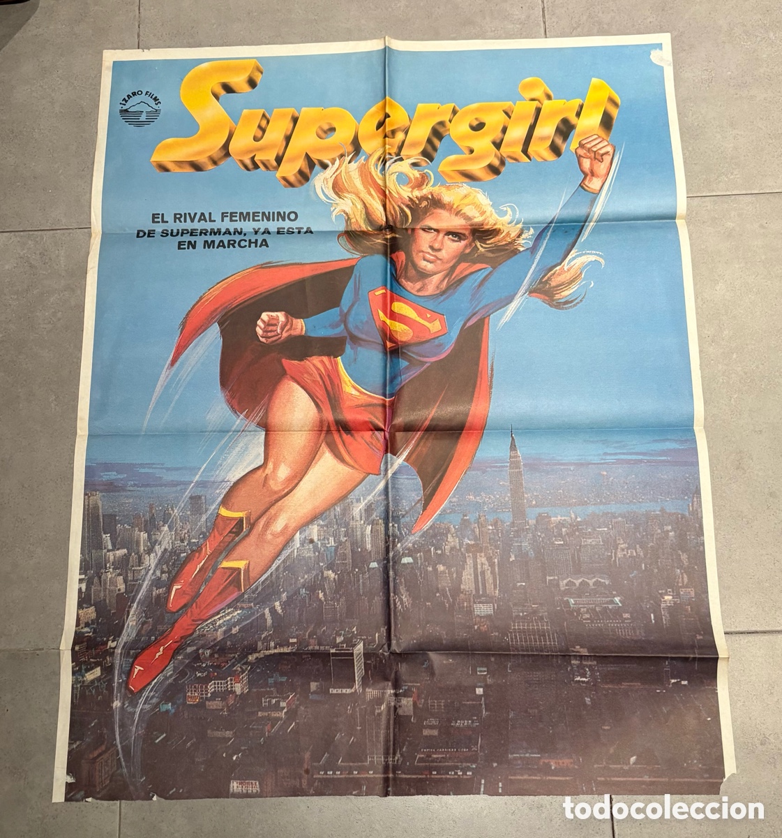 Cine: Cartel original pel&iacute;cula Supergirl (1984) con Mia Farrow, Faye Dunaway, Peter O'Toole, Helen Slater