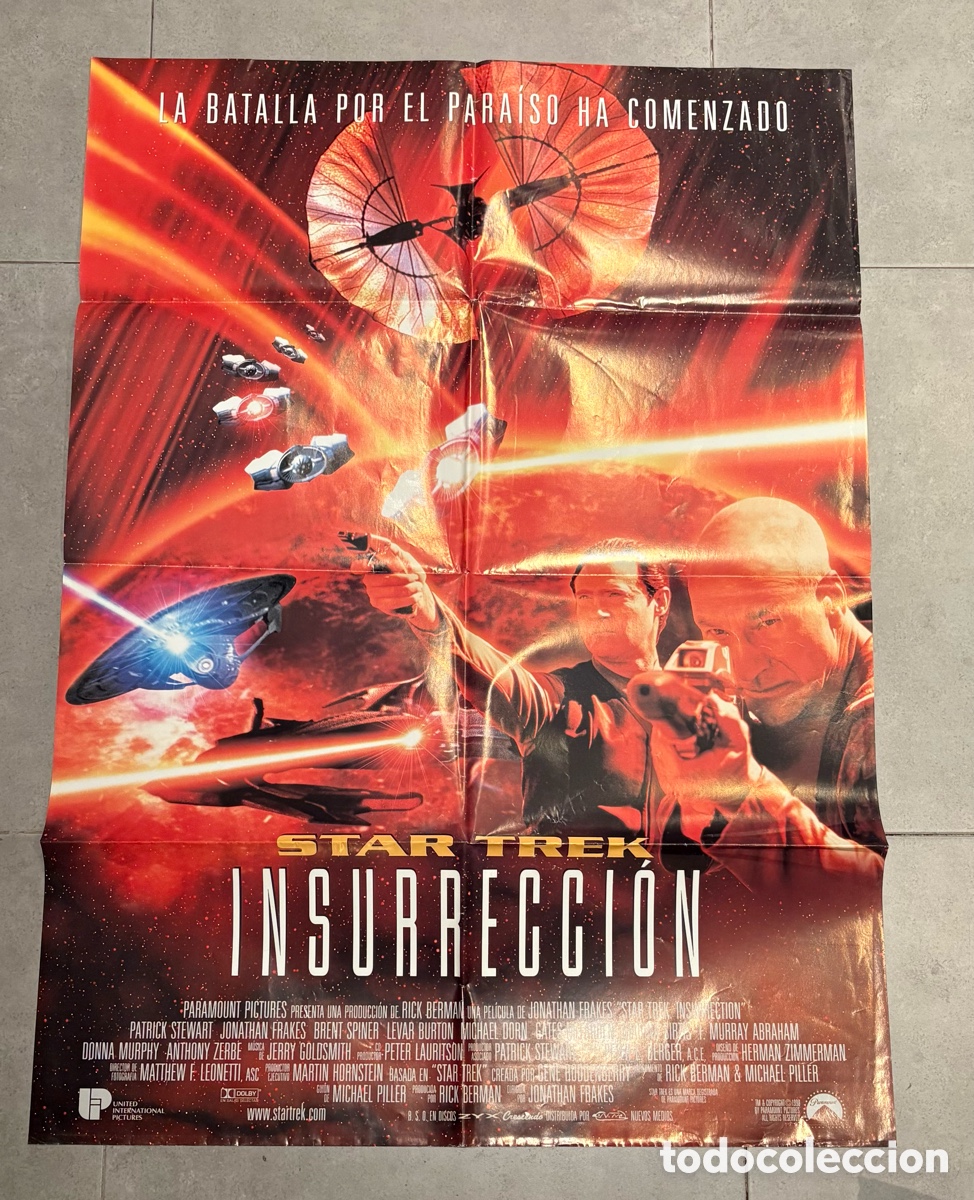 Cine: Cartel original pel&iacute;cula Star Trek: Insurrecci&oacute;n (Star Trek: Insurrection (Star Trek IX) 100x70