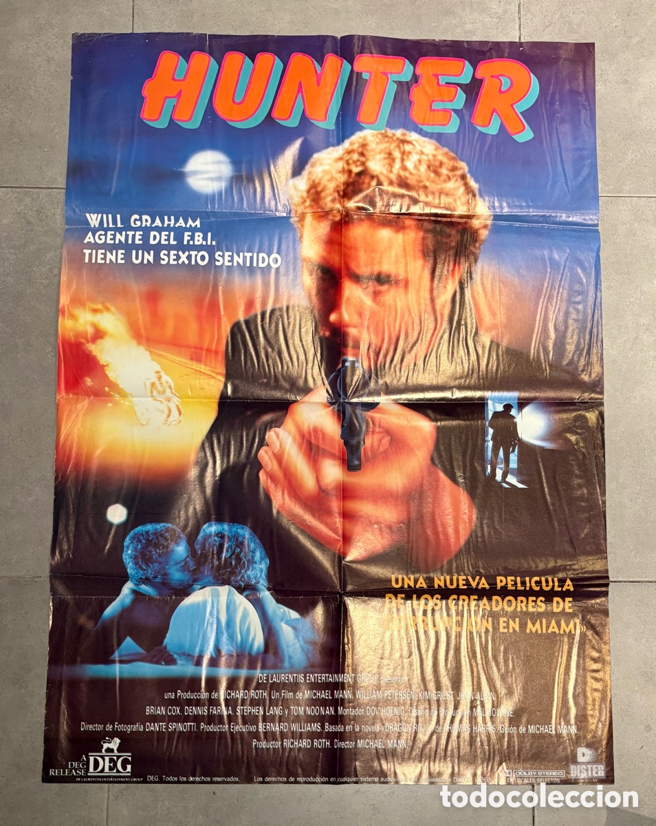 Cine: Cartel original pel&iacute;cula Hunter (Manhunter) con William Petersen, Kim Greist, Brian Cox, Joan Allen