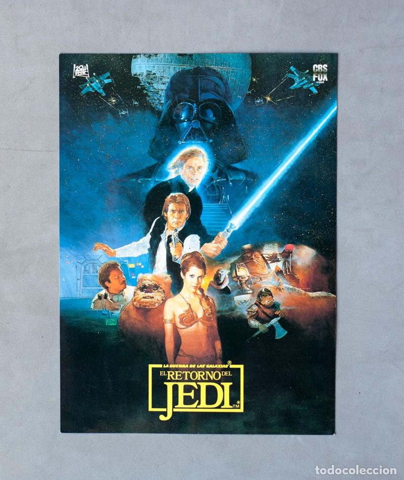 Cine: 80s L&aacute;mina promoci&oacute;n video VHS El Retorno del Jedi Revista Fotogramas vintage Star Wars mini poster