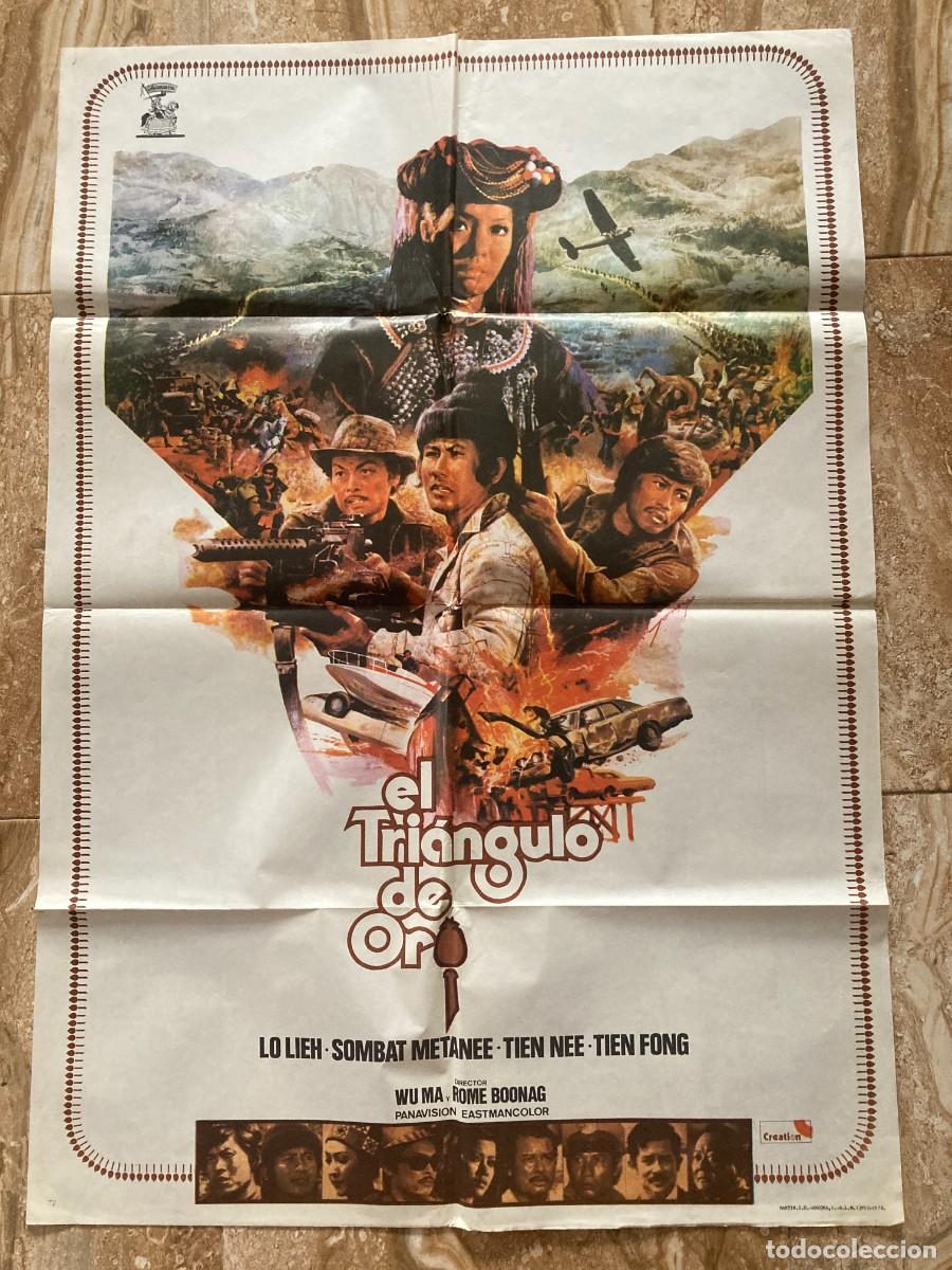 Cine: Cartel cine original EL TRIANGULO DE ORO (1975) 70x100 / Rome Bunnag - Wu Ma