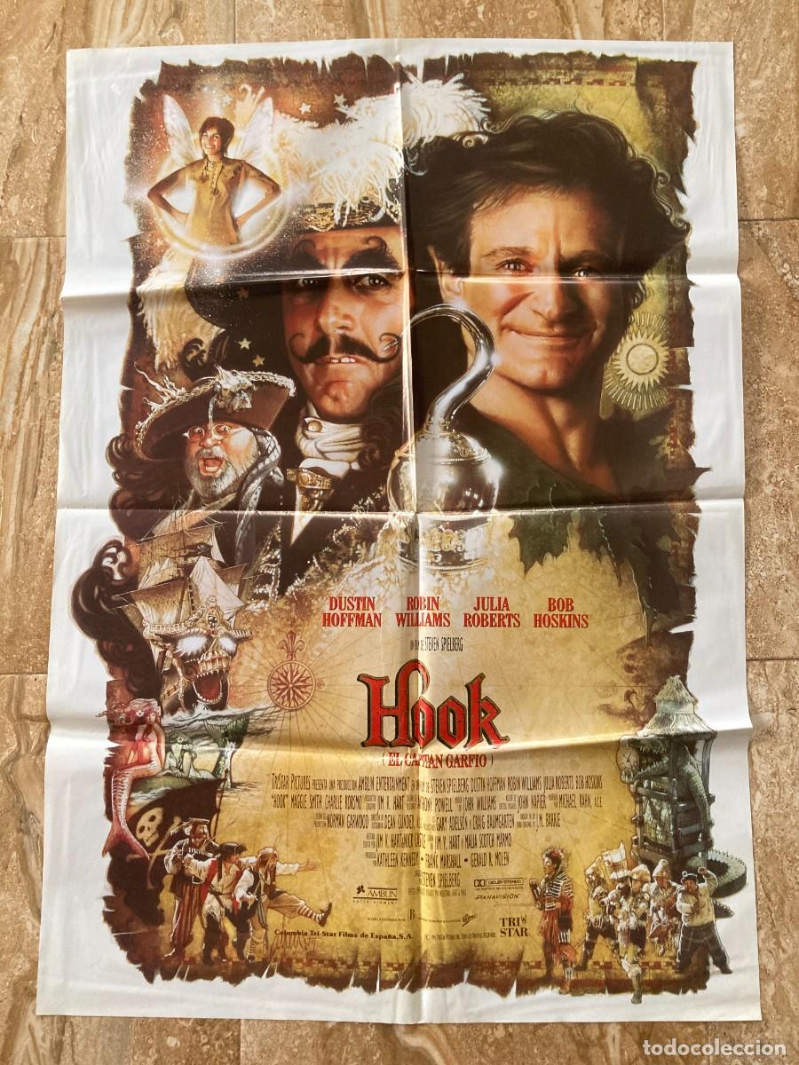 Cine: Cartel cine original HOOK EL CAPITAN GARFIO (1991) 70x100 / Steven Spielberg - Robin Williams