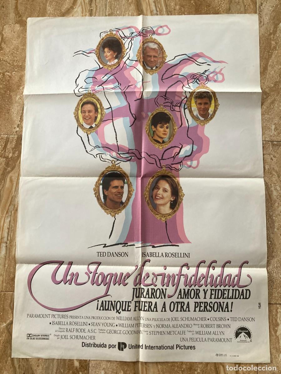 Cine: Cartel cine original UN TOQUE DE INFIDELIDAD (1989) 70x100 / Isabella Rossellini - Sean Young