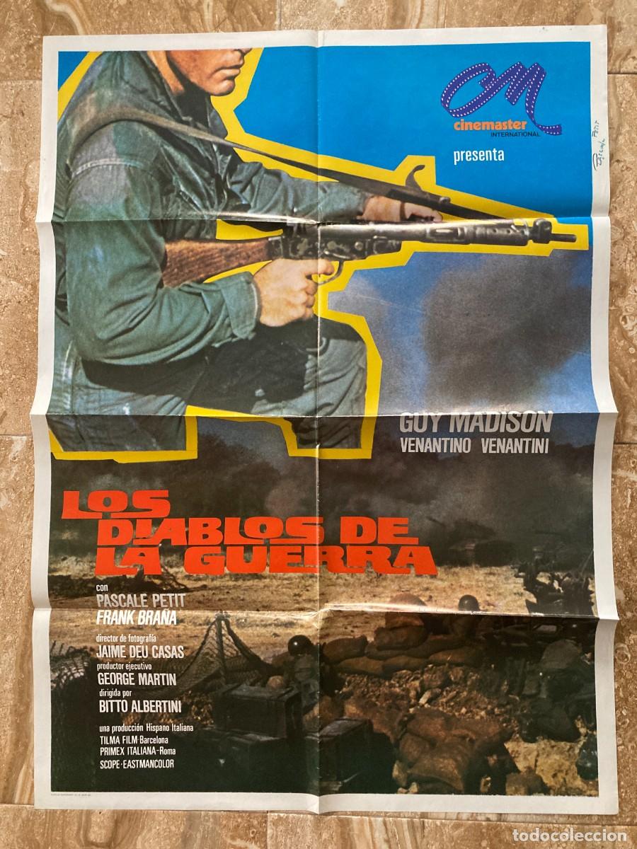 Cine: Cartel cine original LOS DIABLOS DE LA GUERRA (1969) 70x100 / Guy Madison - Venantino Venantini