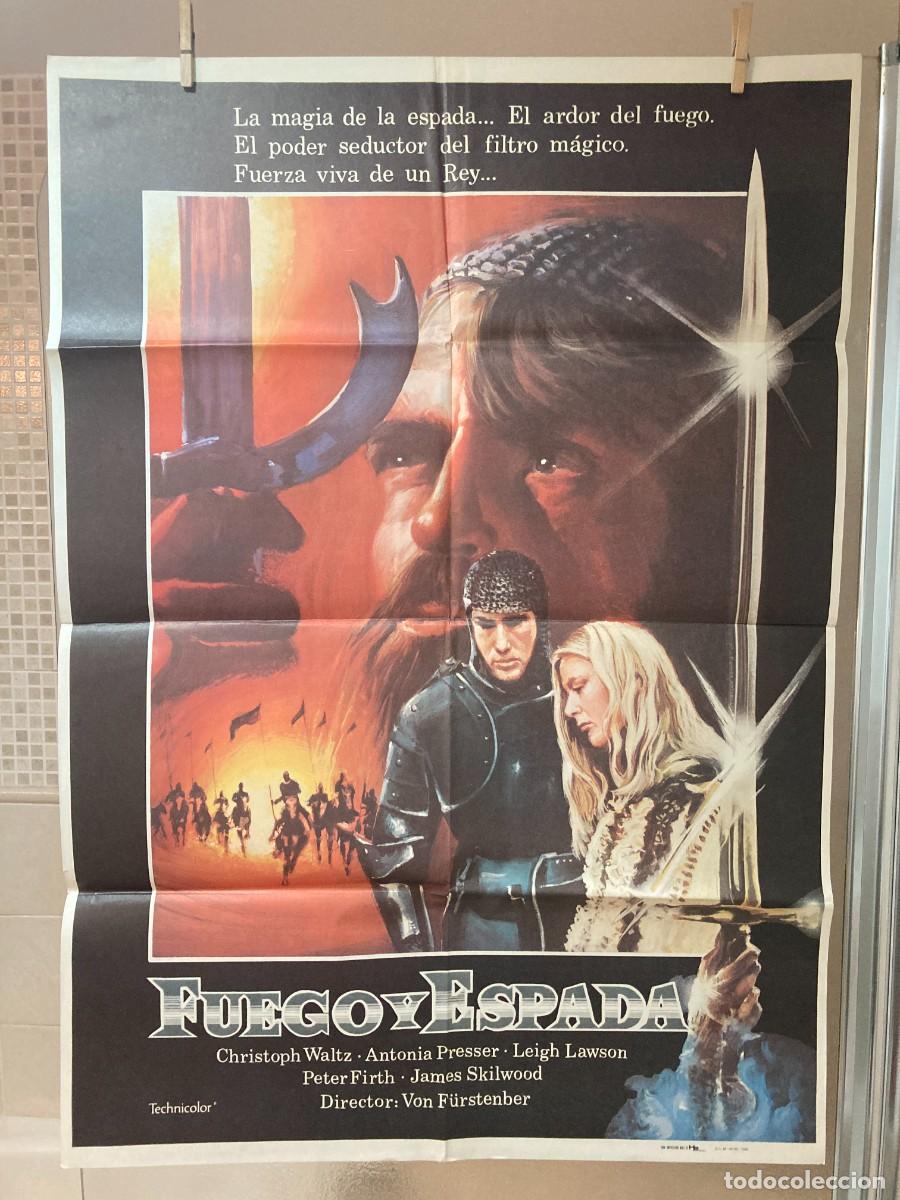 Cine: Cartel cine original FUEGO Y ESPADA (1982) 70x100 / Christoph Waltz - Antonia Preser