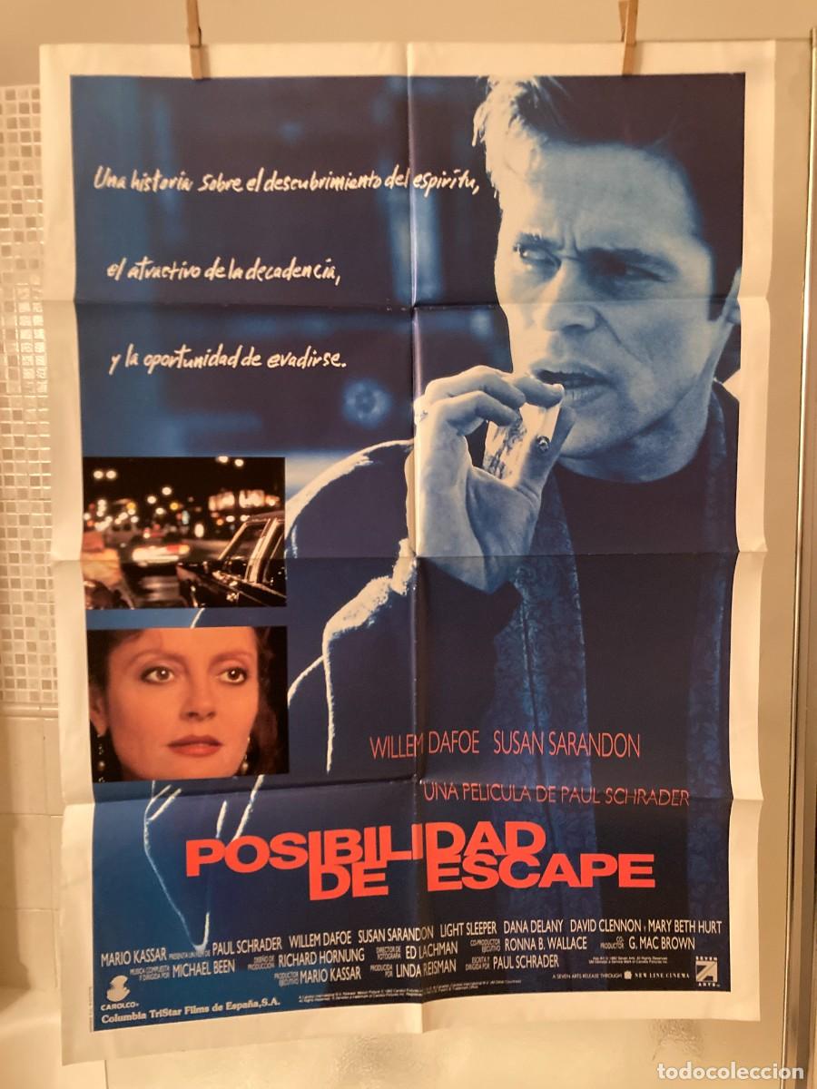 Cine: Cartel cine original POSIBILIDAD DE ESCAPE (1992) 70x100 / Willem Dafoe - Susan Sarandon