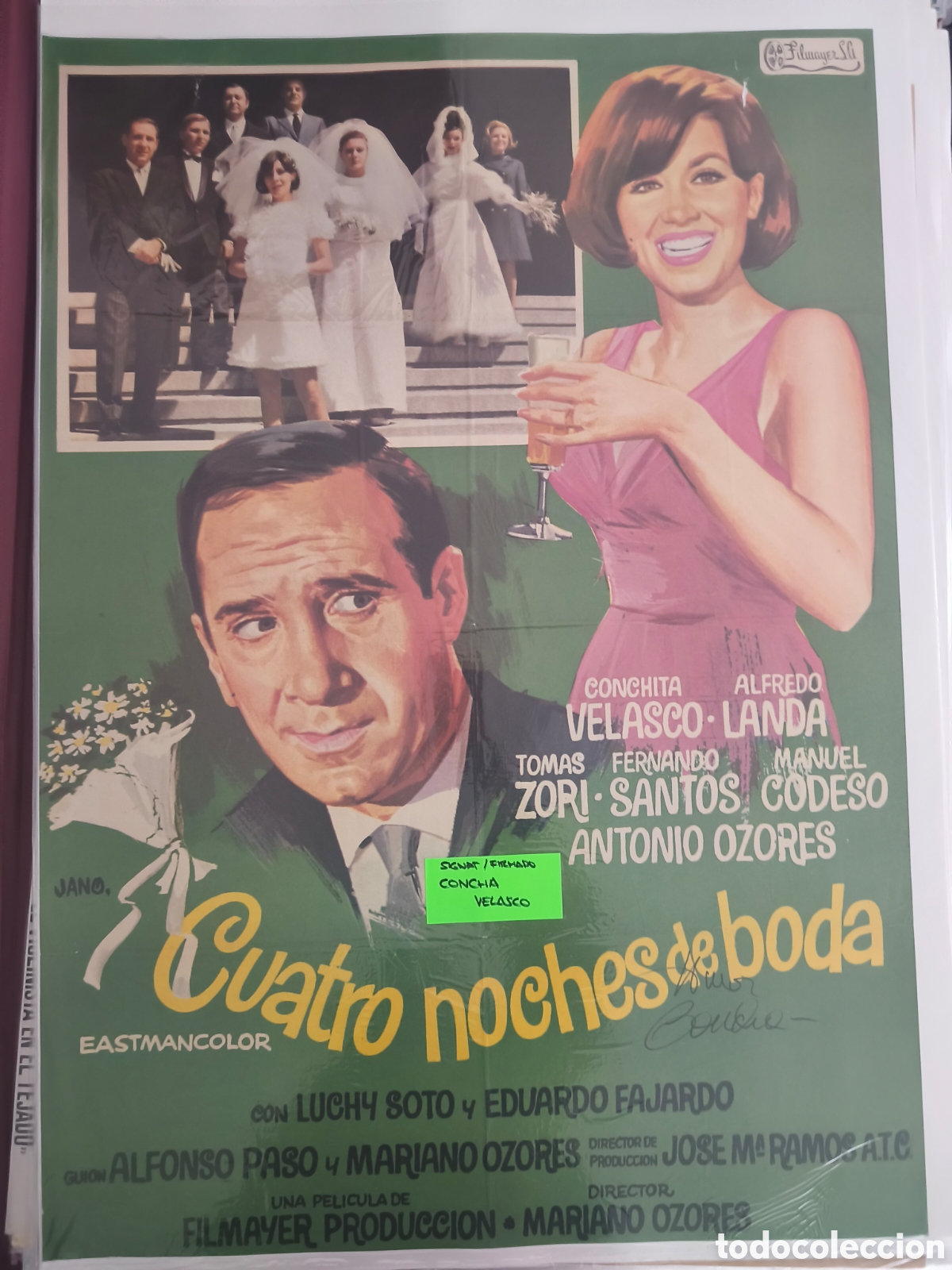 Cine: FIRMADO Concha Velasco - Cartel Cuatro Noches de Boda