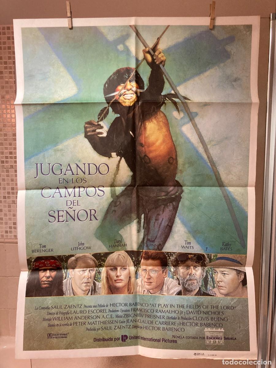 Cine: Cartel cine original JUGANDO EN LOS CAMPOS DEL SE&Ntilde;OR (1991) 70x100 / Tom Berenger - Daryl Hannah