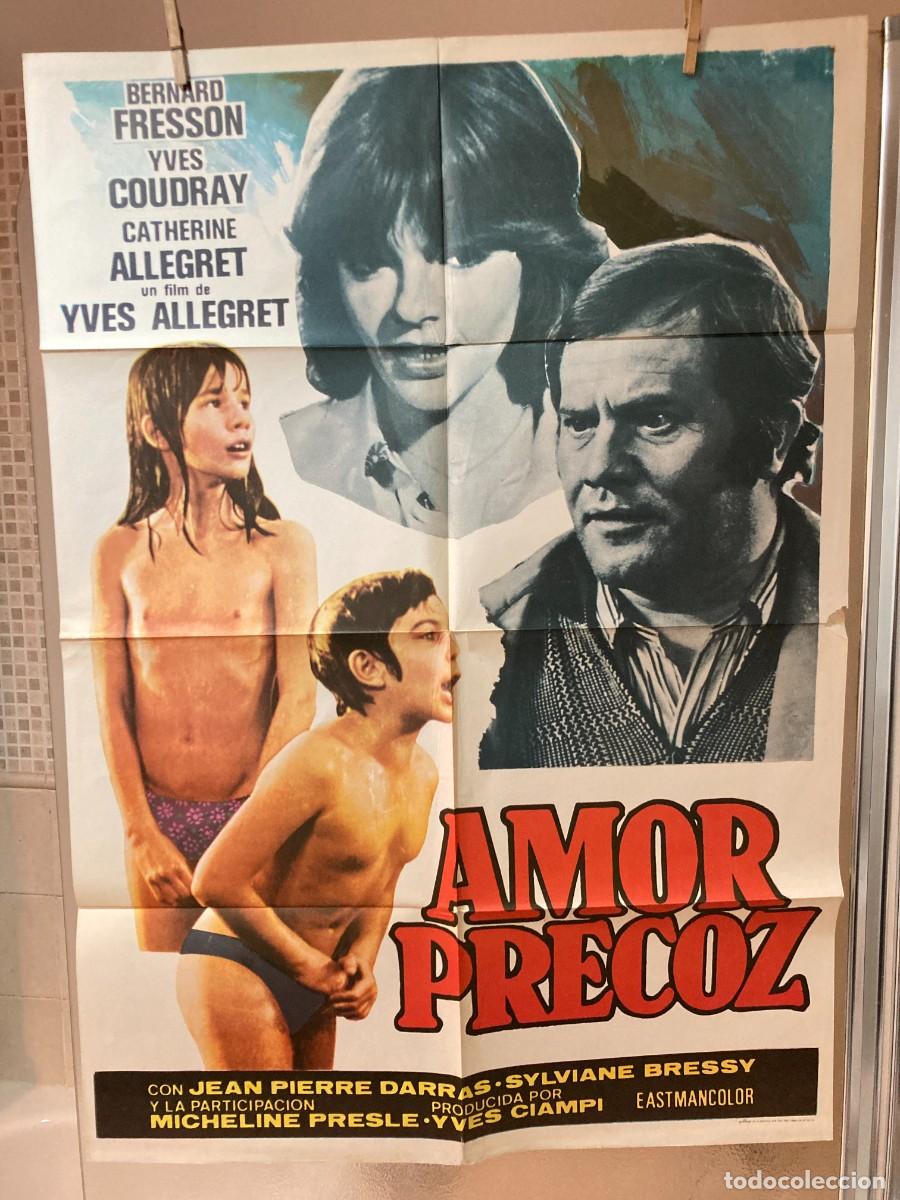 Cine: Cartel cine original AMOR PRECOZ (1976) 70x100 / Bernard Fresson - Yves Coudray