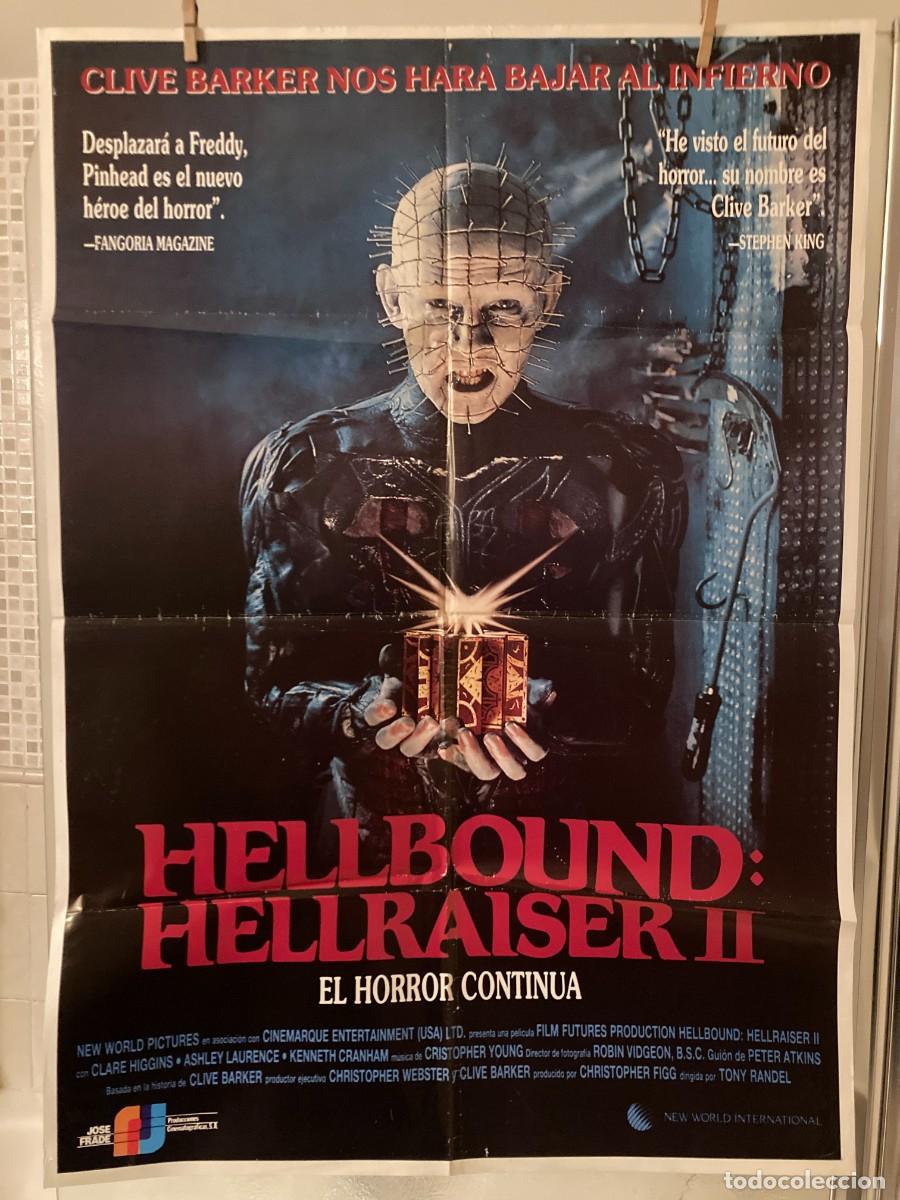 Cine: Cartel cine original HELLBOUND - HELLRAISER II - (1988) 70x100 / Sean Chapman - Clare Higgins